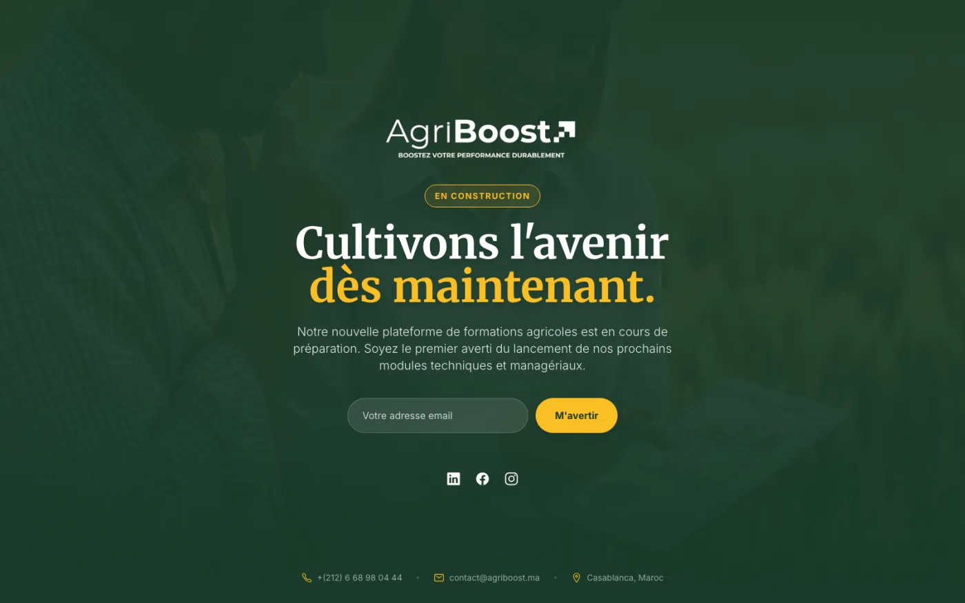 Agriboost, site web