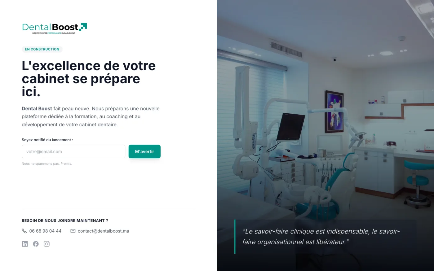 Dental Boost, site web et roll-up